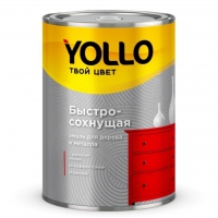 YOLLO Эмаль акриловая полуглянцевая БЕЛАЯ 0,9 кг в Орехово-Зуево