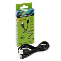 Кабель USB -  micro USB 2А 1 м черный ERGOLUX ELX-CDC01P-C02 ПРОМО 