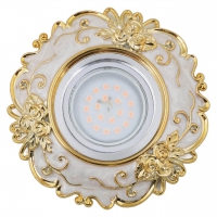 Светильник декоративный встраиваемый Fametto DLS-A105  CHROME/BEIGE+GOLD 