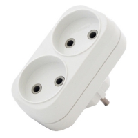 ЭЛЕКТРО Разветвитель 2 гн.ЗЕМЛЯ плоский БЕЛЫЙ 250В с выкл. в Орехово-Зуево